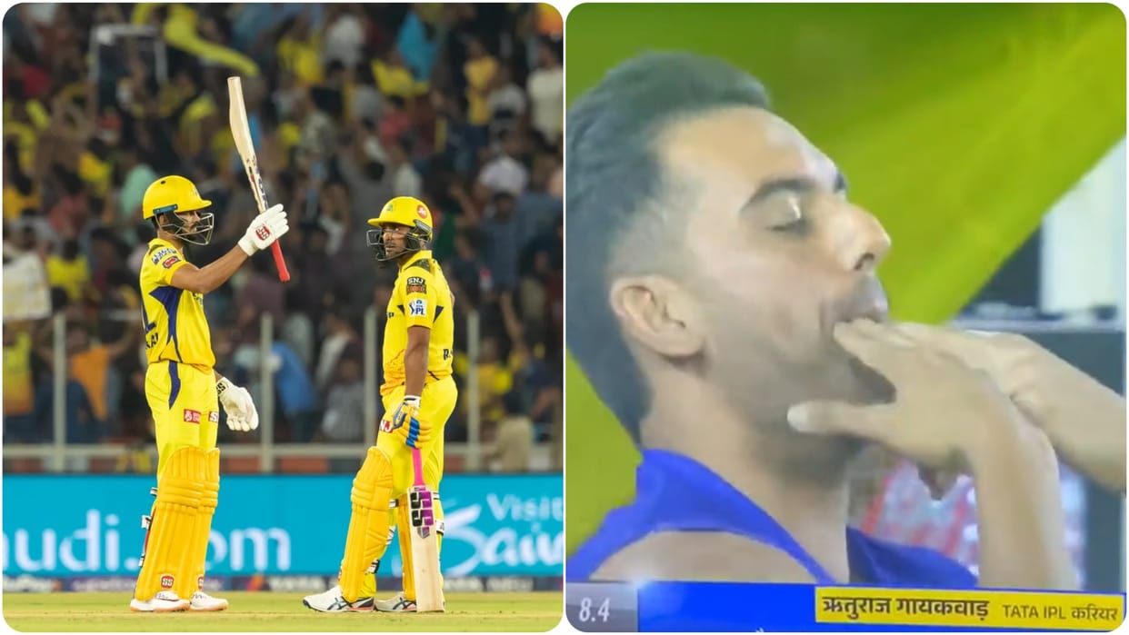 Deepak Chahar celebrates Ruturaj Gaikwad fifty with 'Whistle Podu' Watch his reaction