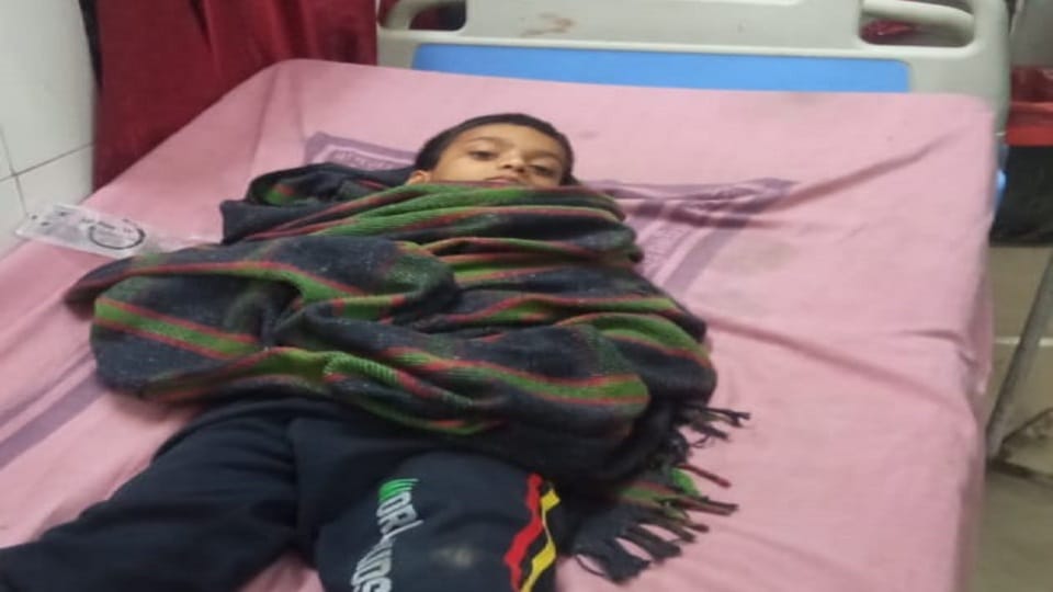 Wall collapsed due to rain with strong wind child injured due to being buried in debris