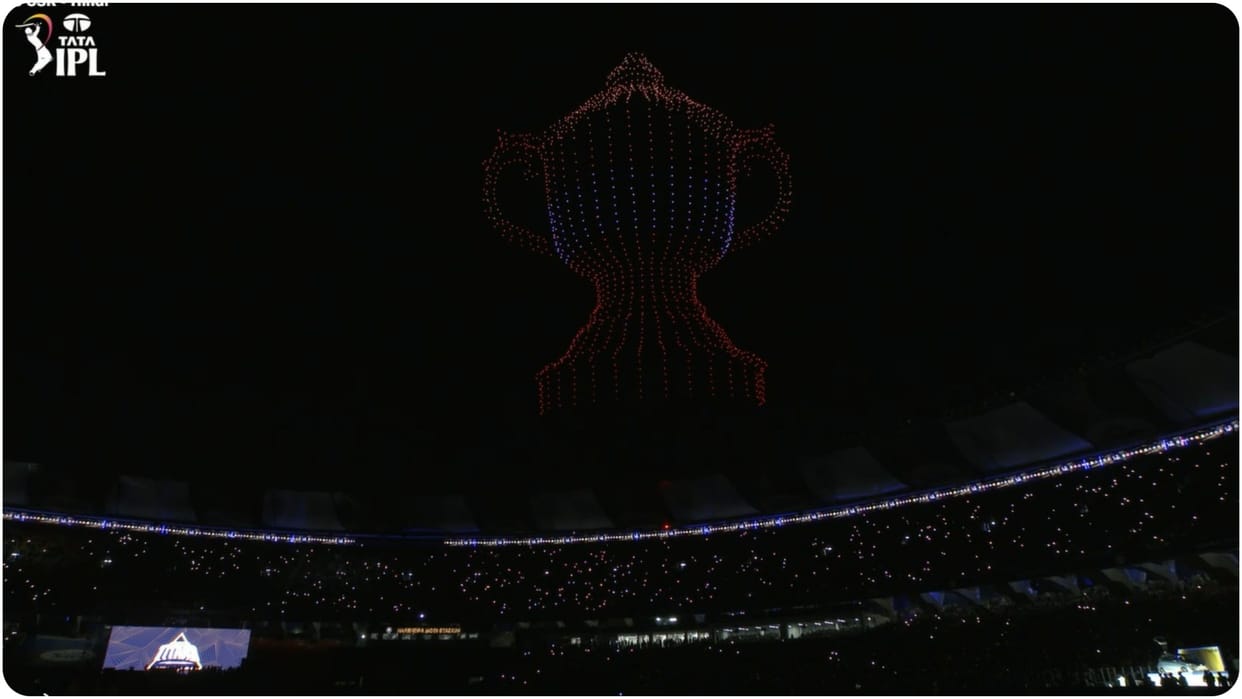 IPL 2023 Laser Show in Ahmedabad Narendra Modi Stadium in IPL Opening ceremony
