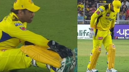 IPL 2023 MS Dhoni Grimaces In Pain During first match against Gujarat Stephen Fleming provided injury update