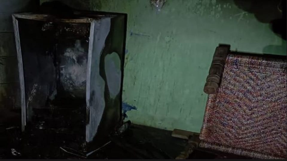 house caught fire due to lightning mother saved her children in pilibhit