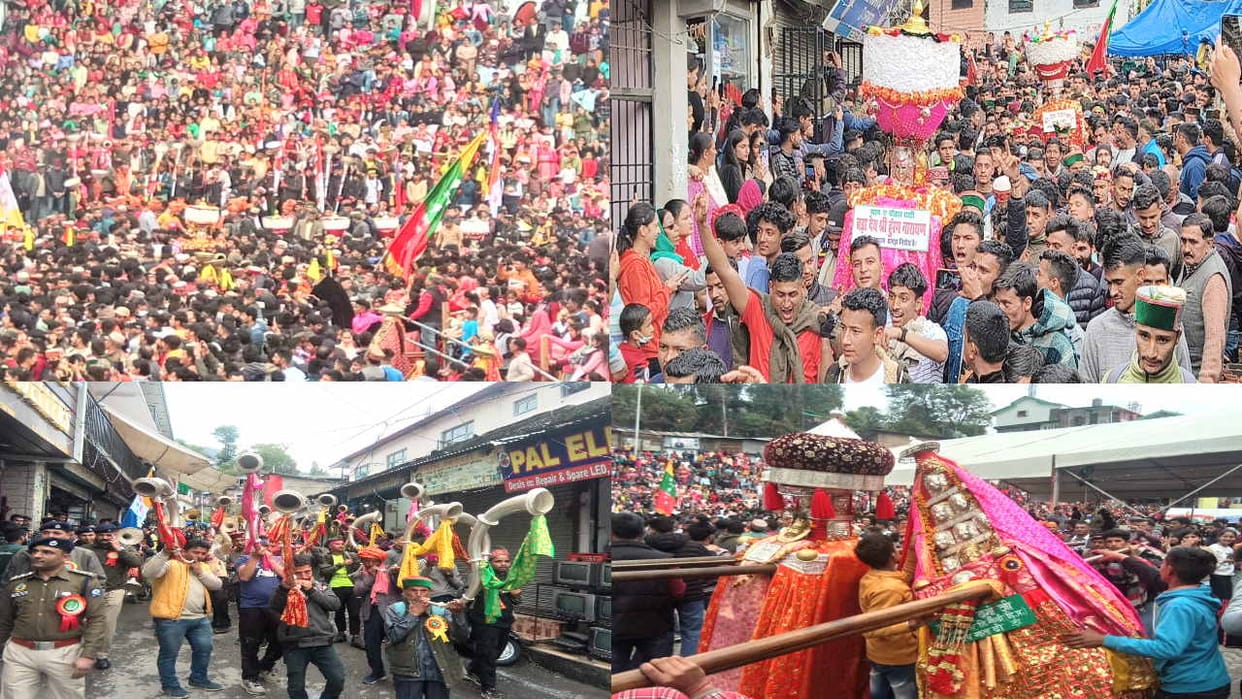 Jogindernagar Small Shivratri fair begins with a bhavaya milan of deities and a shobhayatra
