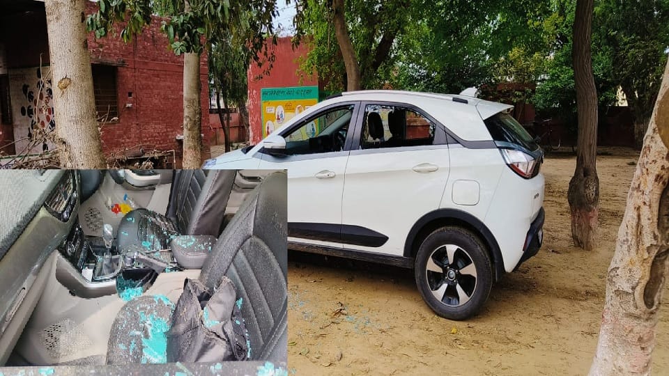 student got angry on failure, then broke glasses of principal car In Fatehabad