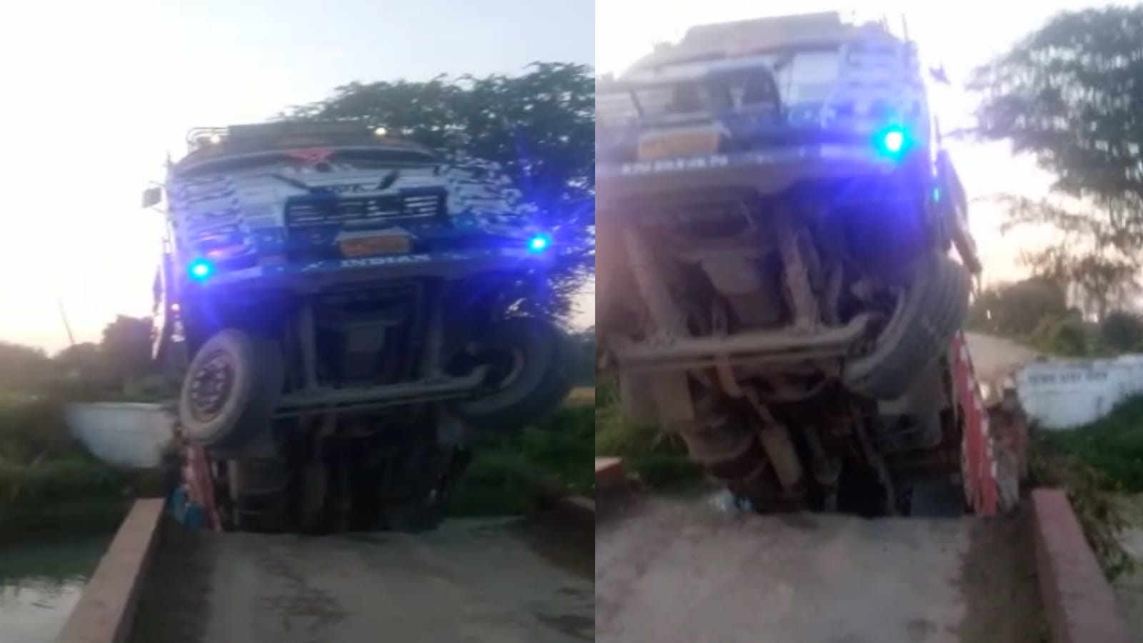 British-era bridge broke in Meerut, truck full of dust fell into canal, driver saved