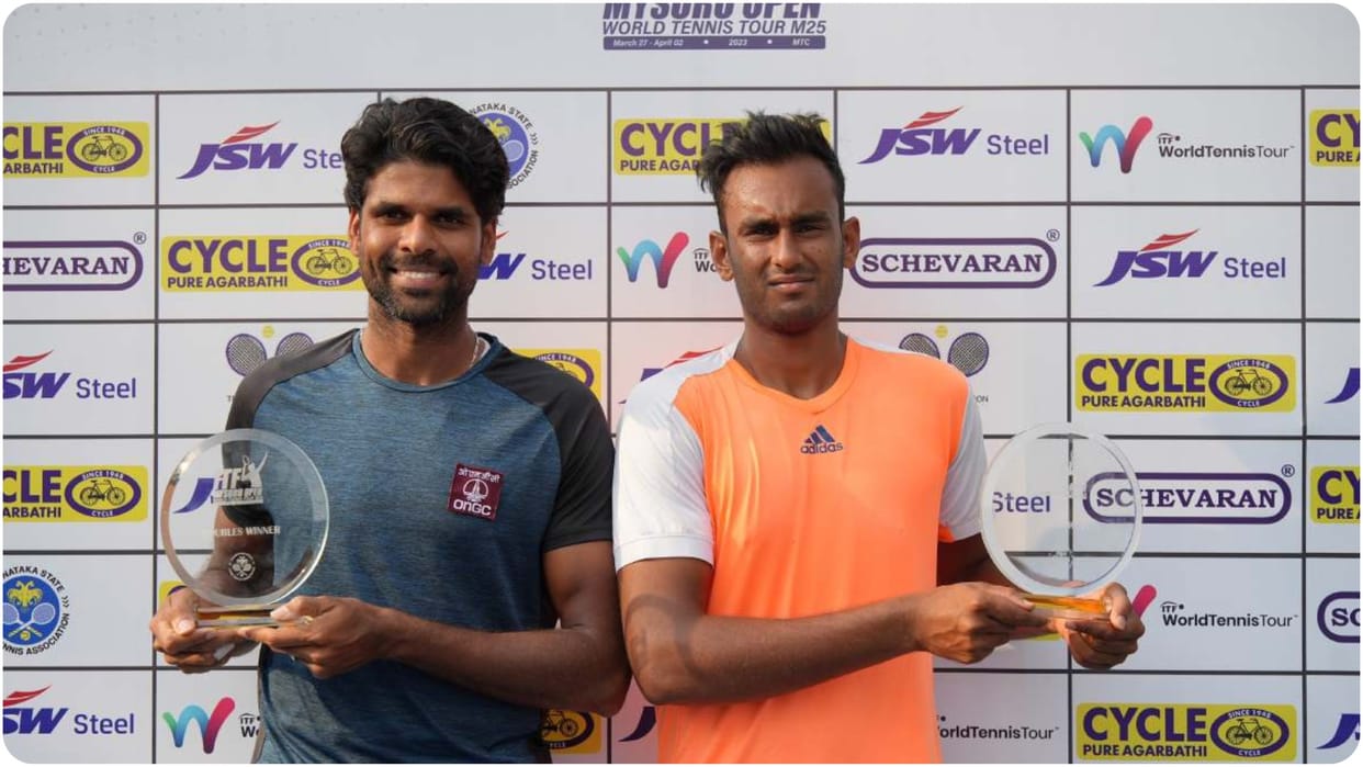 ITF Mysuru Open: Mukund Sasikumar and Vishnuvardhan won the doubles title, Ritwik-Nikki lost