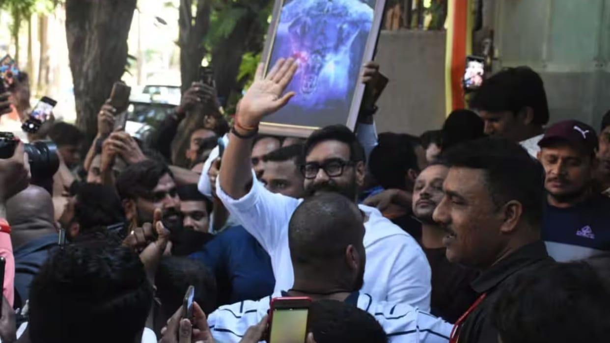ajay devgn birthday celebration actor gets miffed as fan grabs his hand without his consent
