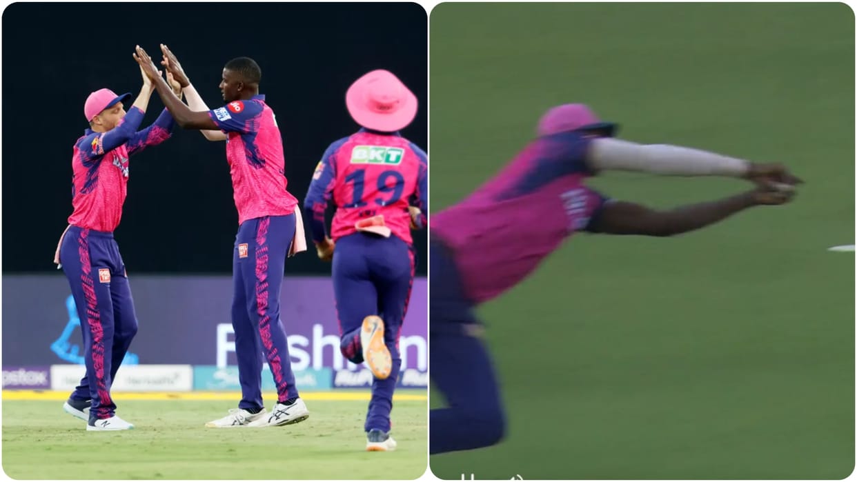 Jason Holder took excellent catch of Rahul tripathi in Match against Sunrisers hyderabad Watch Video