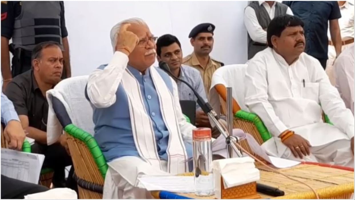 Haryana Chief Minister Manoharlal in Bhiwani of Haryana