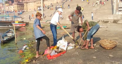 Cleanliness drive at Moksha Dham Manikarnika crematorium, Namami Gange appeals to the people at the ghat