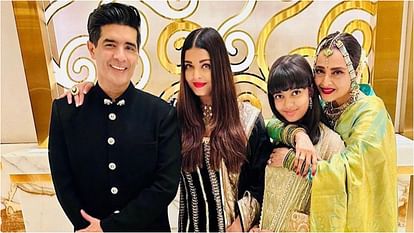 Rekha Viral pics with amitabh bachchan bahu aishwarya also hugs aaradhya in unseen pictures from nmacc event