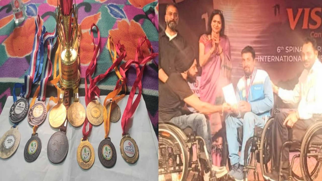 Divyang Viren of Chamba won gold medal in shotput competition