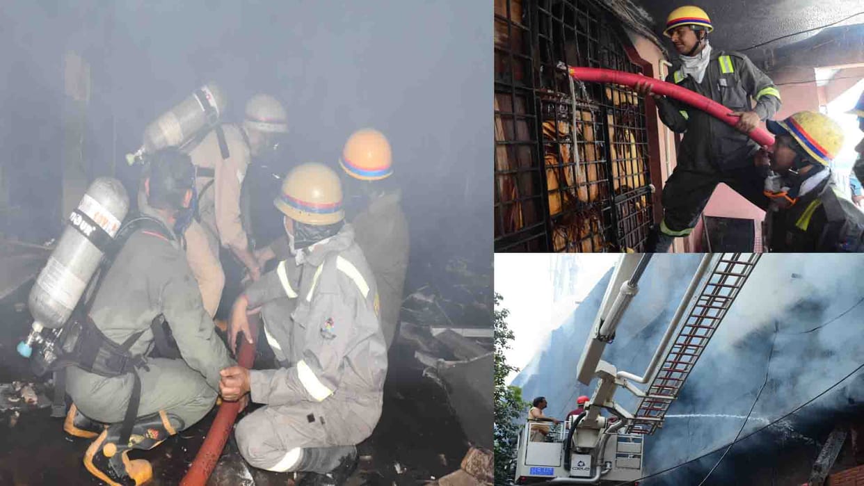 Complex fire: Firefighters extinguished the fire by entering inside the buildings