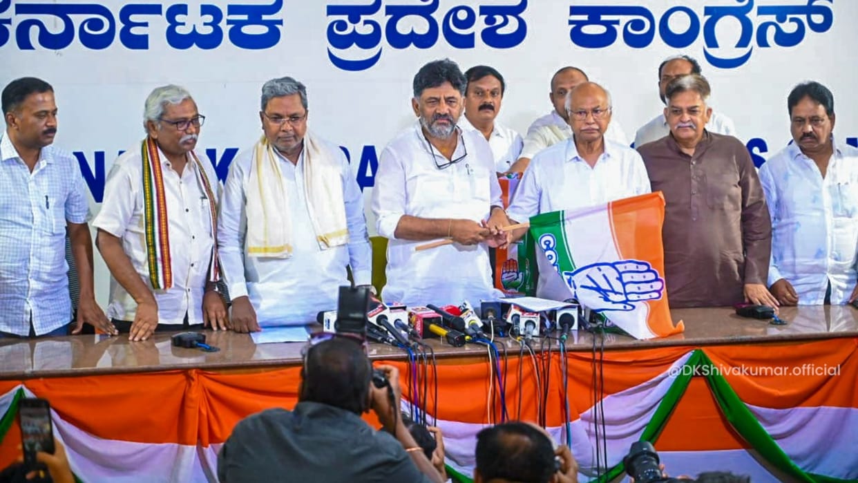 Karnataka assembly election updates blow to BJP MLA Gopalkrishna took the hand of Congress