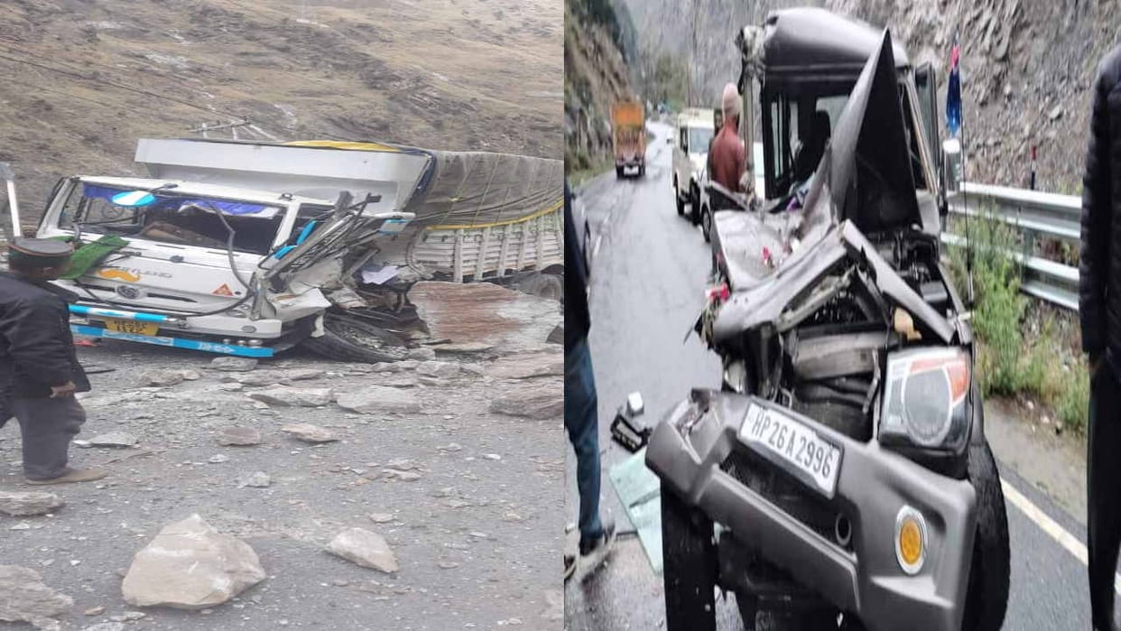 boulders fell on moving truck in Wangtu, four injured in rally