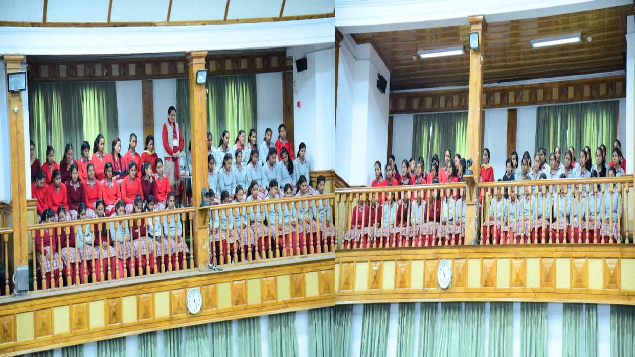 On the invitation of cm sukhvinder singh Sukhu 69 children of Balika Ashram Tutikandi watched the assembly pro