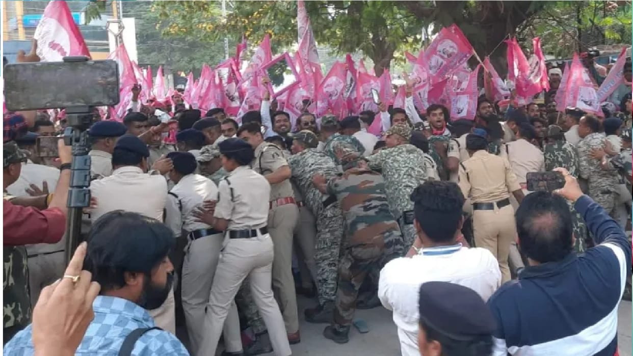 JCCJ encircles CM bhipesh baghel House in Raipur