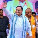 Karnataka Election- BJP President JP Nadda with CM Basavaraj bommai and BS Yediyurappa