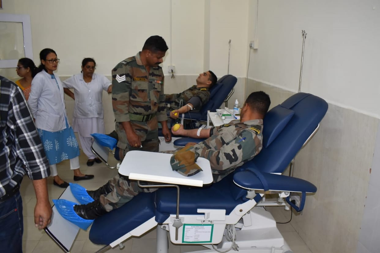 Indian Army and Tezpur Medical College organized blood donation camp