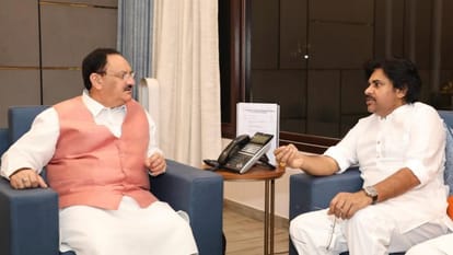 South Superstar Pawan Kalyan meets JP Nadda Said BJP and JSP share same agenda in Andhra see photos here