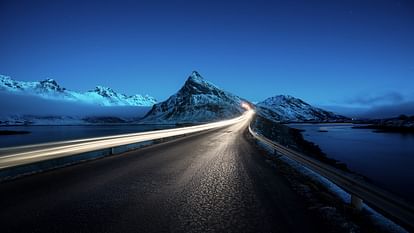 last road of the world e 69 highway where world ends near north pole glacier in norway europe