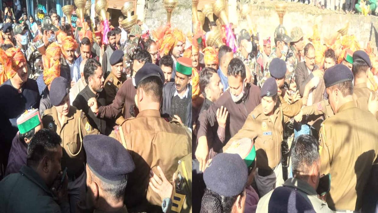 To walk with Congress state president Pratibha singh push and shove among the workers, factionalism came to th