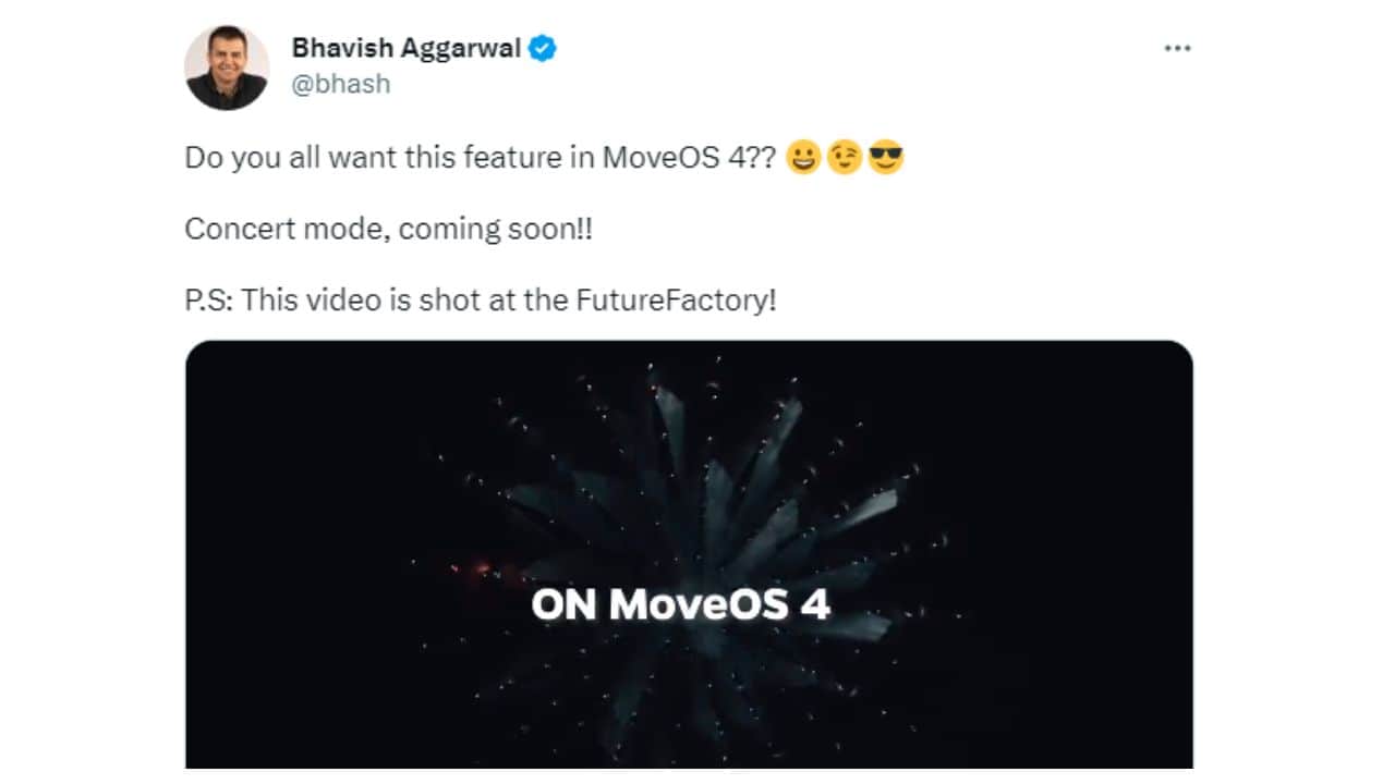 ola move OS4 came soon with concert mode, bhavish aggarwal gave information on social media