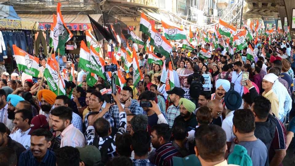 Congress takes out Samvidhan Bachao March in Ludhiana