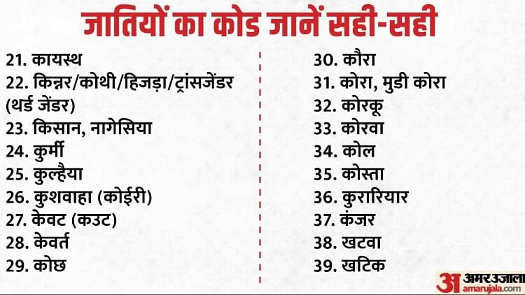 Bihar Survey Castes Code; 214 castes in Bihar caste census, see your caste code in Hindi
