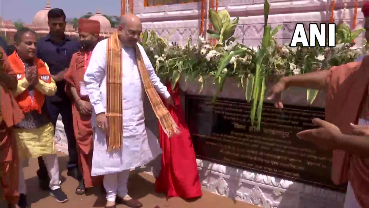 Amit Shah unveils 54 feet tall statue of Lord Hanuman at Sarangpur temple in Botad district Gujarat