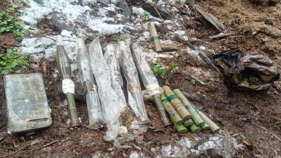 Terrorist hideout demolished Handwara of Kupwara, arms and ammunition recovered