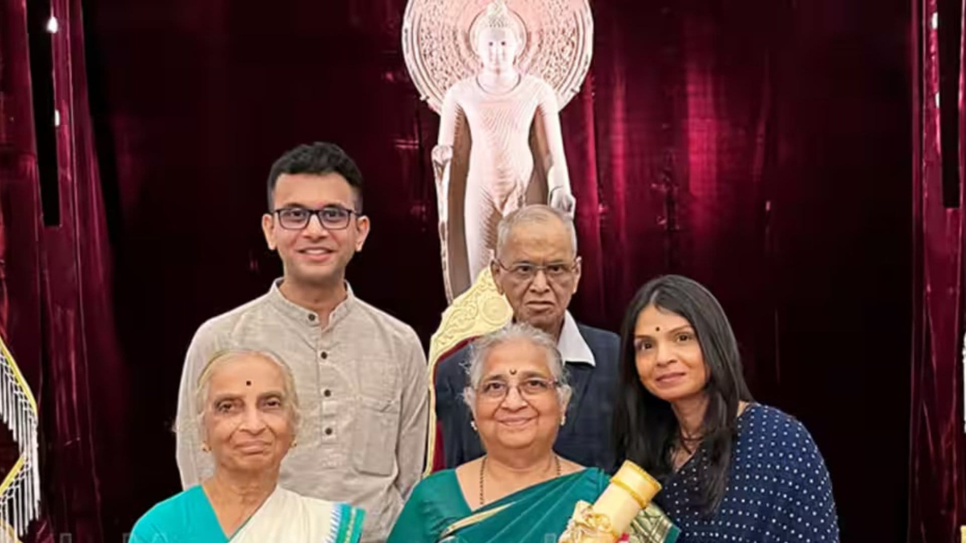 Britain's First Lady Akshata Murty arrives at Padma ceremony wearing saree sudha murty