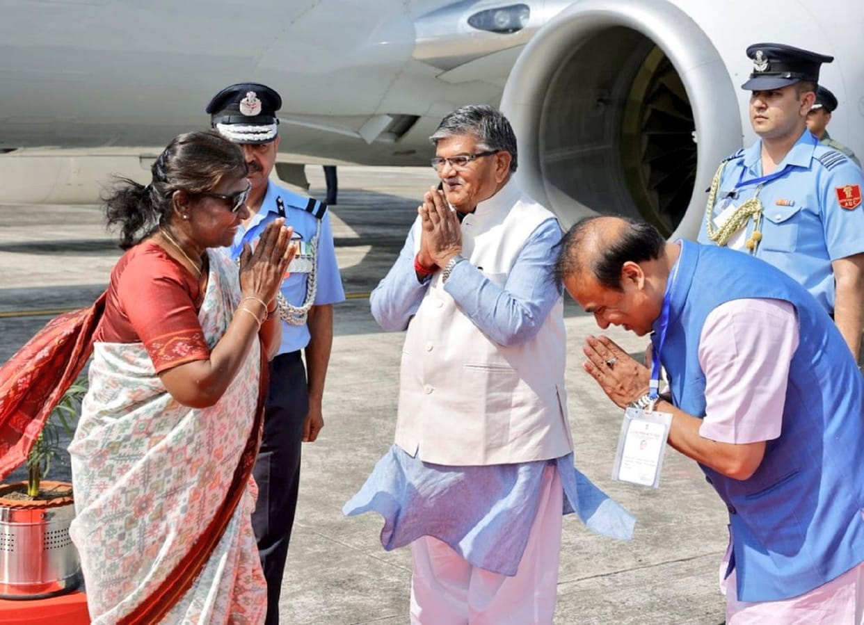 President Droupadi Murmu reached Assam on a three-day visit, Chief Minister Himanta Biswa Sarma welcomed