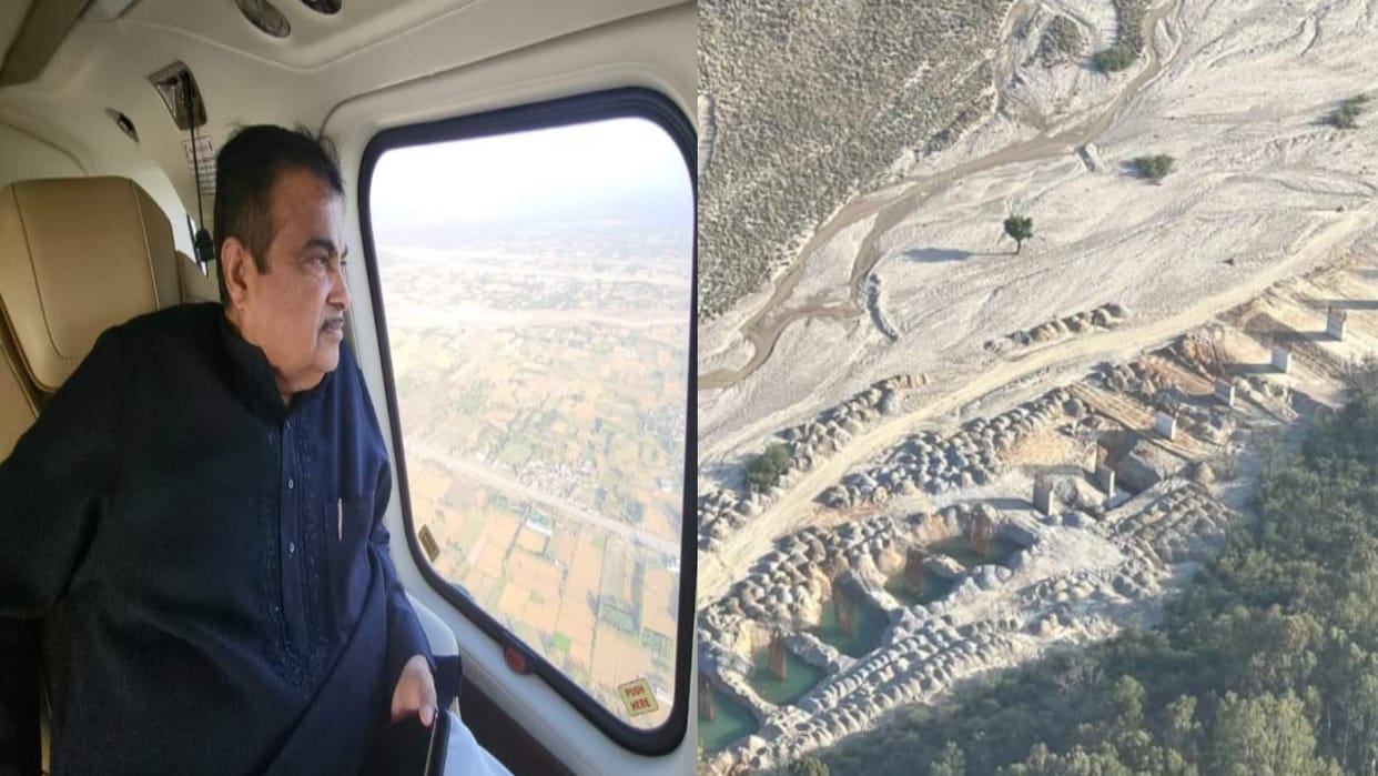 Saharanpur: Minister Nitin Gadkari did aerial survey of Delhi Dehradun Economic Corridor and elevated road