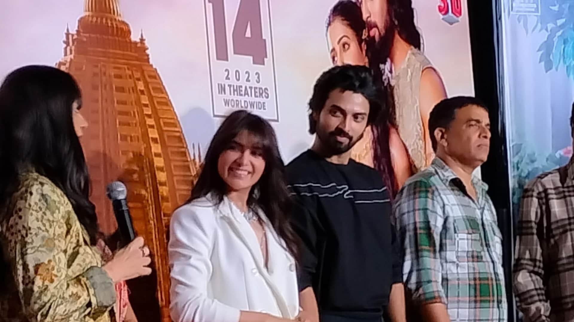 Shaakuntalam Allu Arjun daughter Allu Arha not reached at samantha ruth prabhu dev mohan film press conference