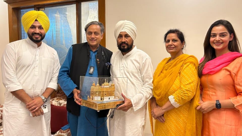 Senior Congress leader Shashi Tharoor met former Punjab cm Charanjit Channi