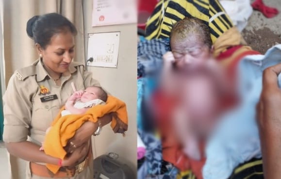 Newborn thrown on the bank of a pond in Kanpur Dehat, woman constable is taking care