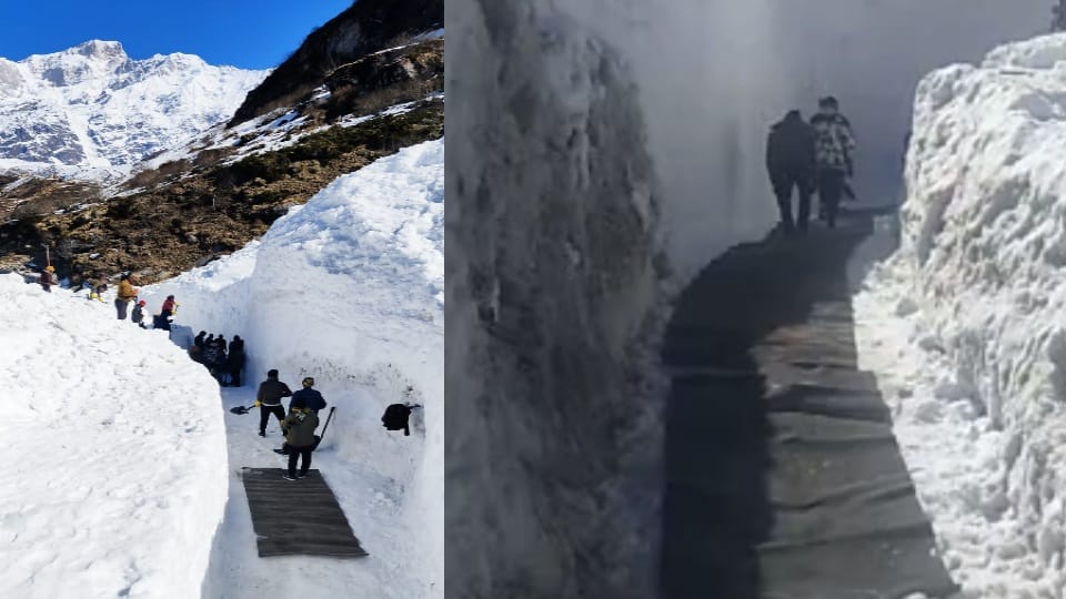 Char dham yatra 2023: Pilgrims will go in Kedarnath dham by walked between iceberg see amazing Photos