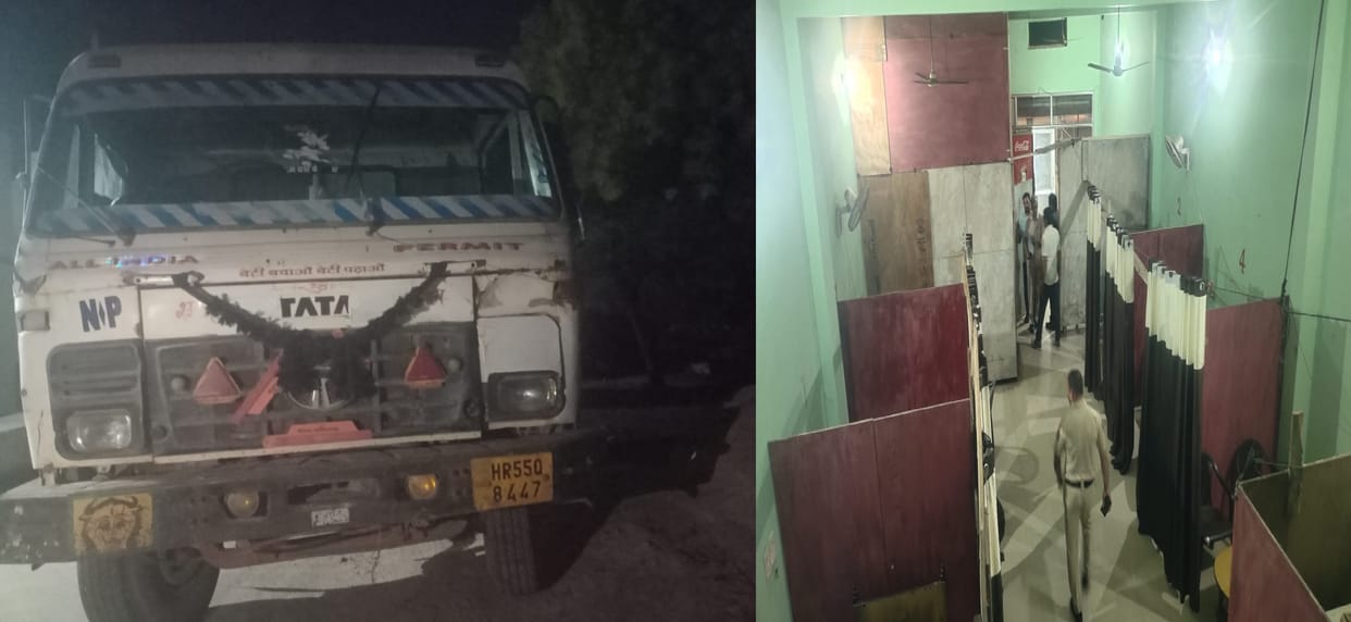 CM flying squad caught overloaded dumper on road In Dadri