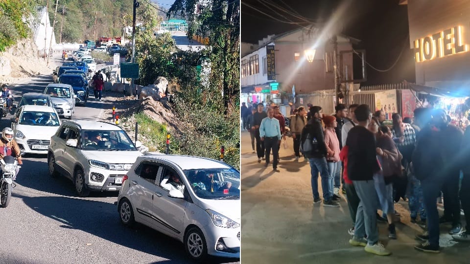 Mussoorie: Tourist Crowd on weekend three kilometer long jam and 80 percent hotels full