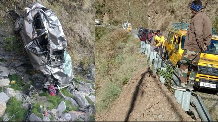 big-road-accident-in-dehradun-car-fell-into-ditch-on-kalsi-sahiya-road