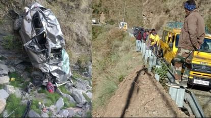 Big Road Accident in Dehradun, car fell into ditch on Kalsi Sahiya Road