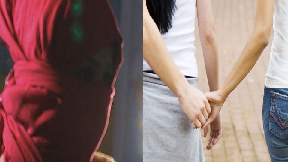 woman who came to market with her husband cheated and ran away with her lover