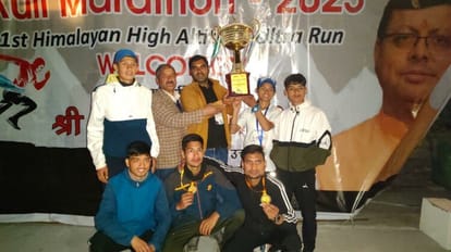 Auli Marathon 2023 For safe joshimath Message Ravigram team became overall champion
