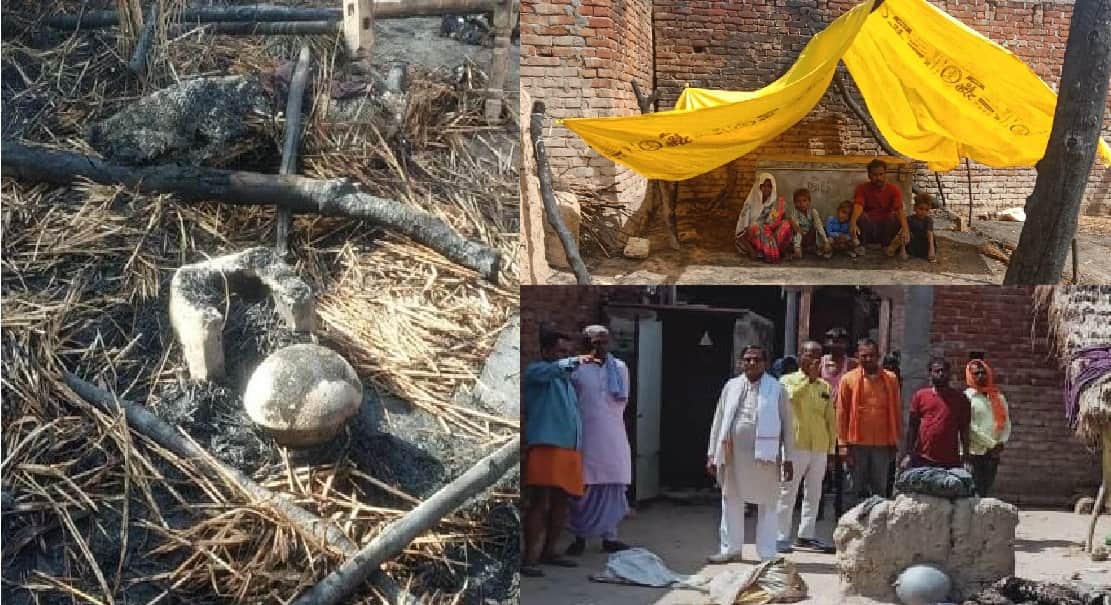 Two innocents died in the Hardoi fire, the family was sitting under the foil, the stove did not burn in the ho