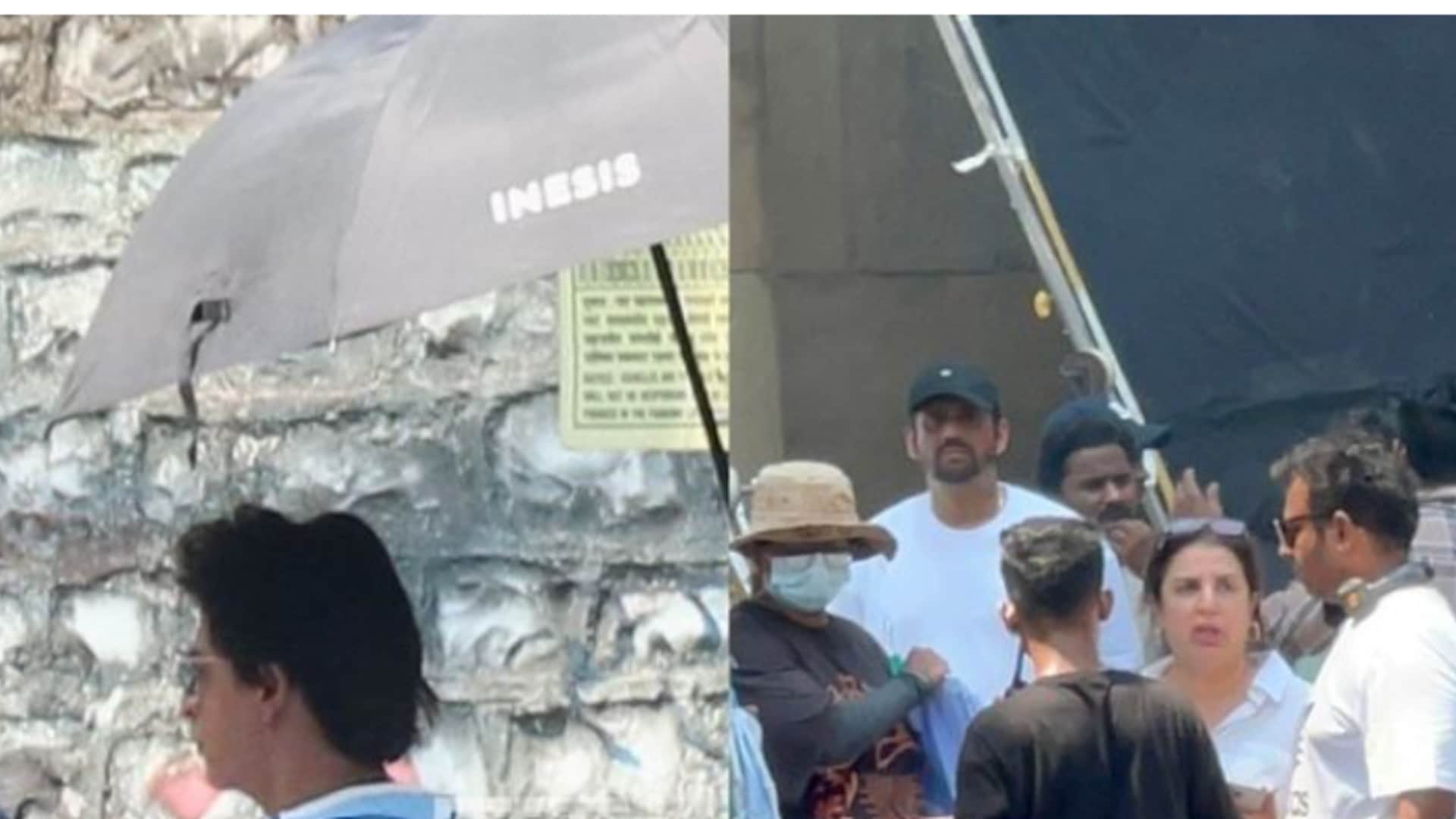 Shah Rukh Khan Farah Khan Spotted In Mumbai While Shooting For A Song Photos Viral