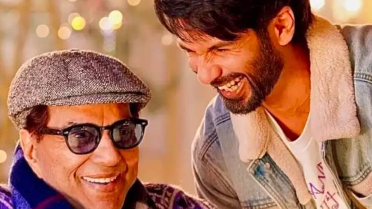 Dharmendra Shared BTS picture with Shahid Kapoor of An Impossible Love Story actor calls him evergreen