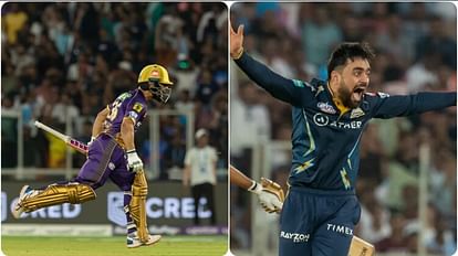KKR vs GT Records: रिंकू ने धोनी को पीछे छोड़ा, राशिद की टी20 में चौथी हैट्रिक, अहमदाबाद में बने ये रिकॉर्ड Rinku singh five sixes to Rashid Khan Hattrick know all records made in KKR vs GT Match in Ahmedabad