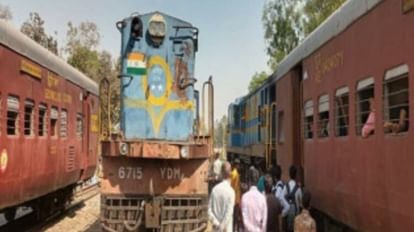 Bahraich: मैलानी जाने वाली ट्रेन का इंजन हुआ ब्लॉक, यात्री गर्मी और प्यास से हुए परेशान Engine of a train Bahraich to mailani blocked on Matera railway station.