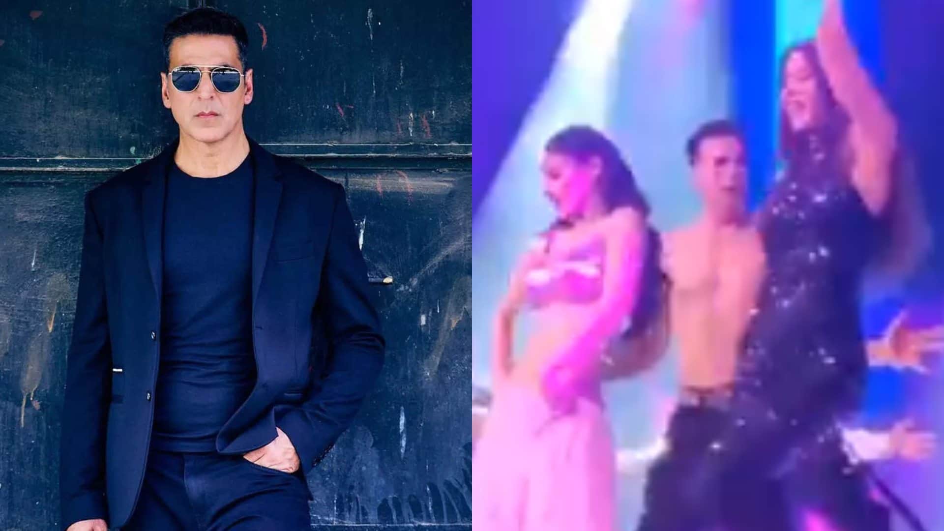 Akshay Kumar Video Viral From The Entertainers Tour 2023 Actor trolled for taking off his shirt and dancing