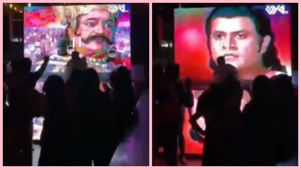 Ramayana played on the screen in liquor party at Garden Galleria Mall